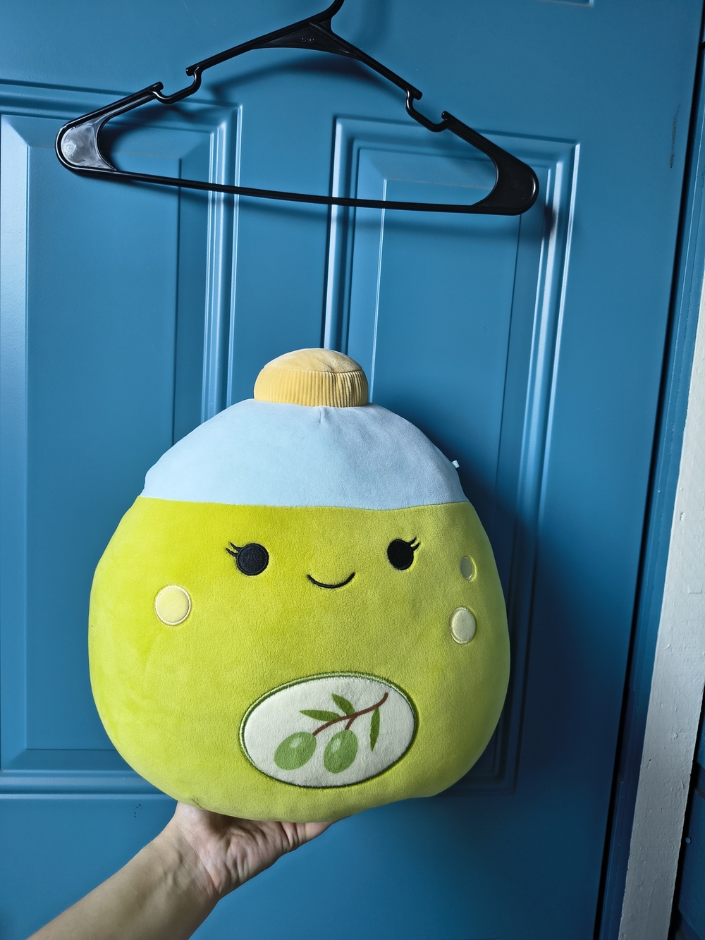 Squishmallows Olive Bottle Plush - Bright Green and Light Blue